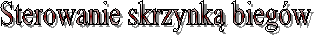 Sterowanie skrzynk� bieg�w